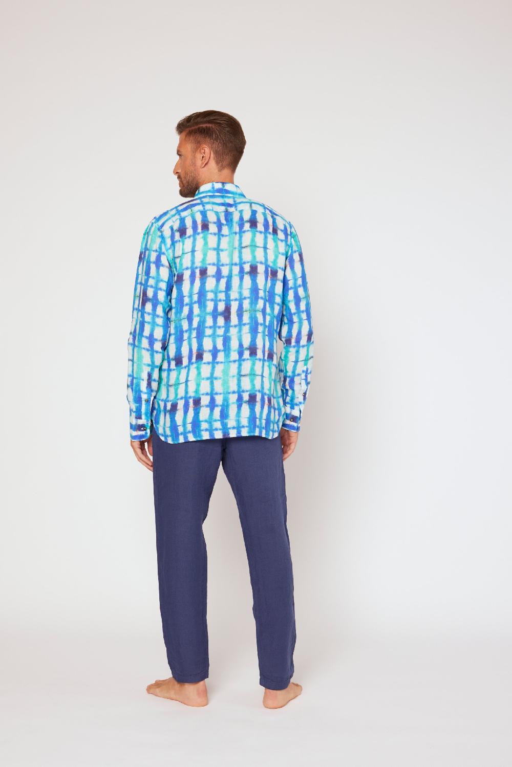 120% Lino Long Sleeve Slim Fit Liquidazione