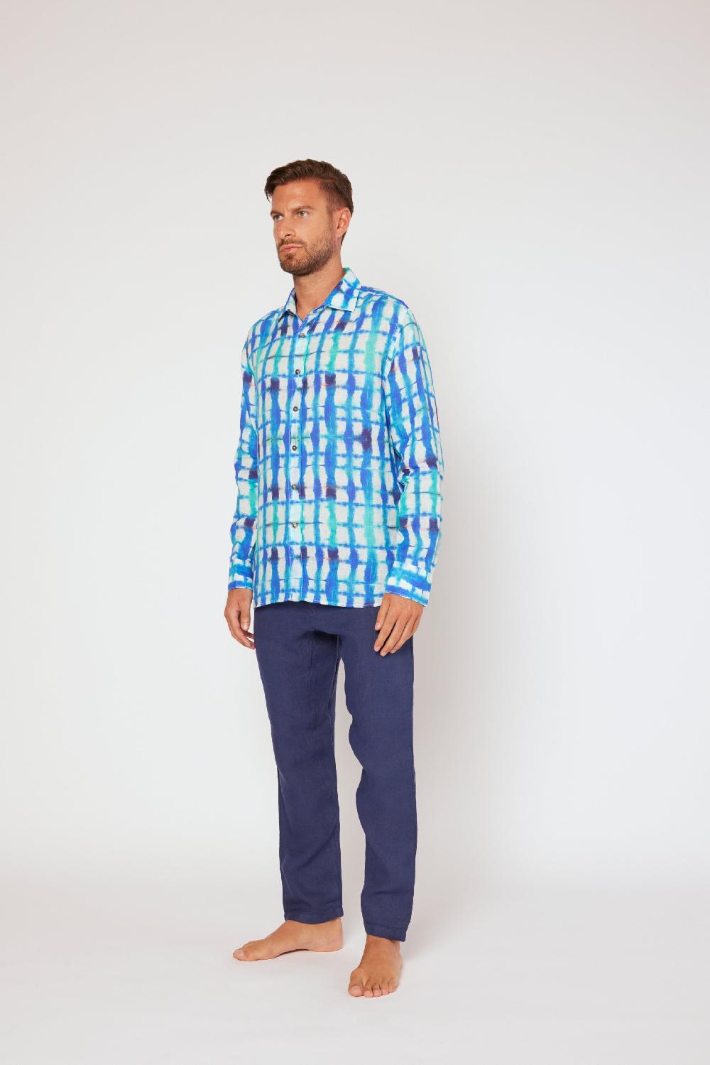 120% Lino Long Sleeve Slim Fit Liquidazione