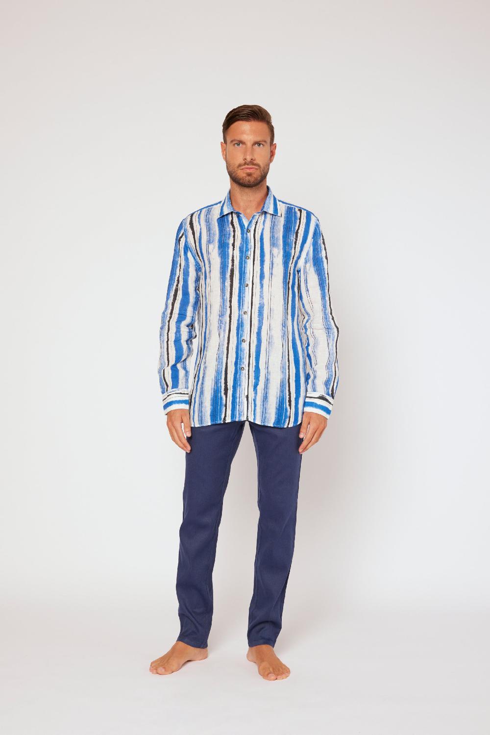120% Lino Long sleeve slim fit shirt Comprane uno, ottenene uno gratis
