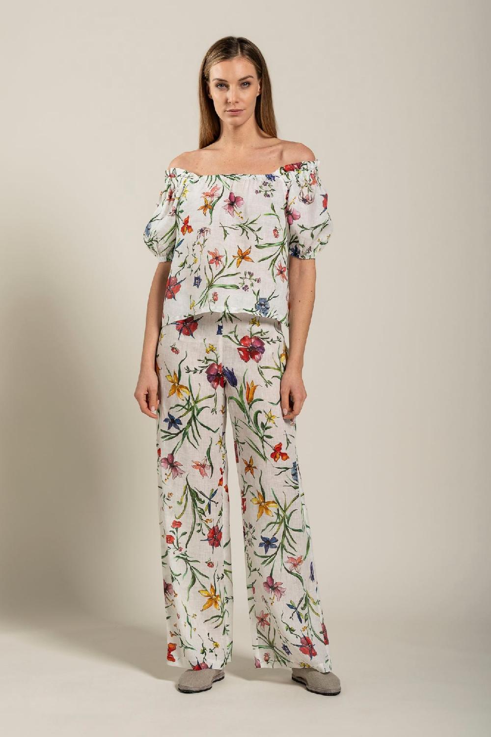 120% Lino Woman Provance Print Blouse Ultimo giorno