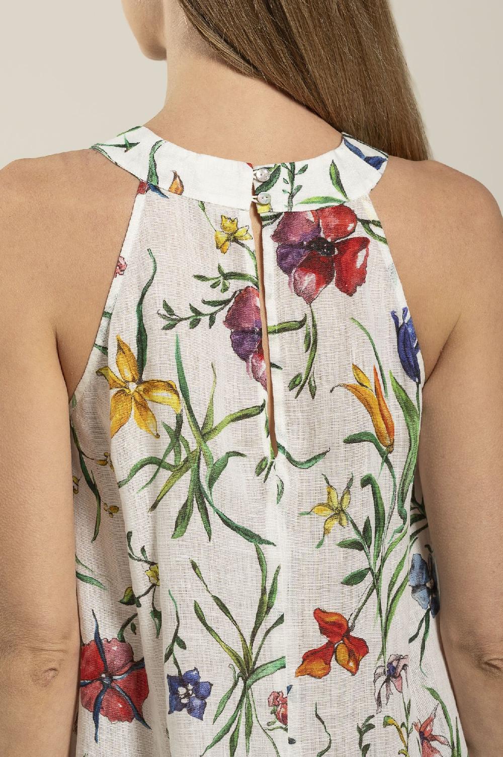 120% Lino Provance Print Maxi Dress Fino al 50% di sconto