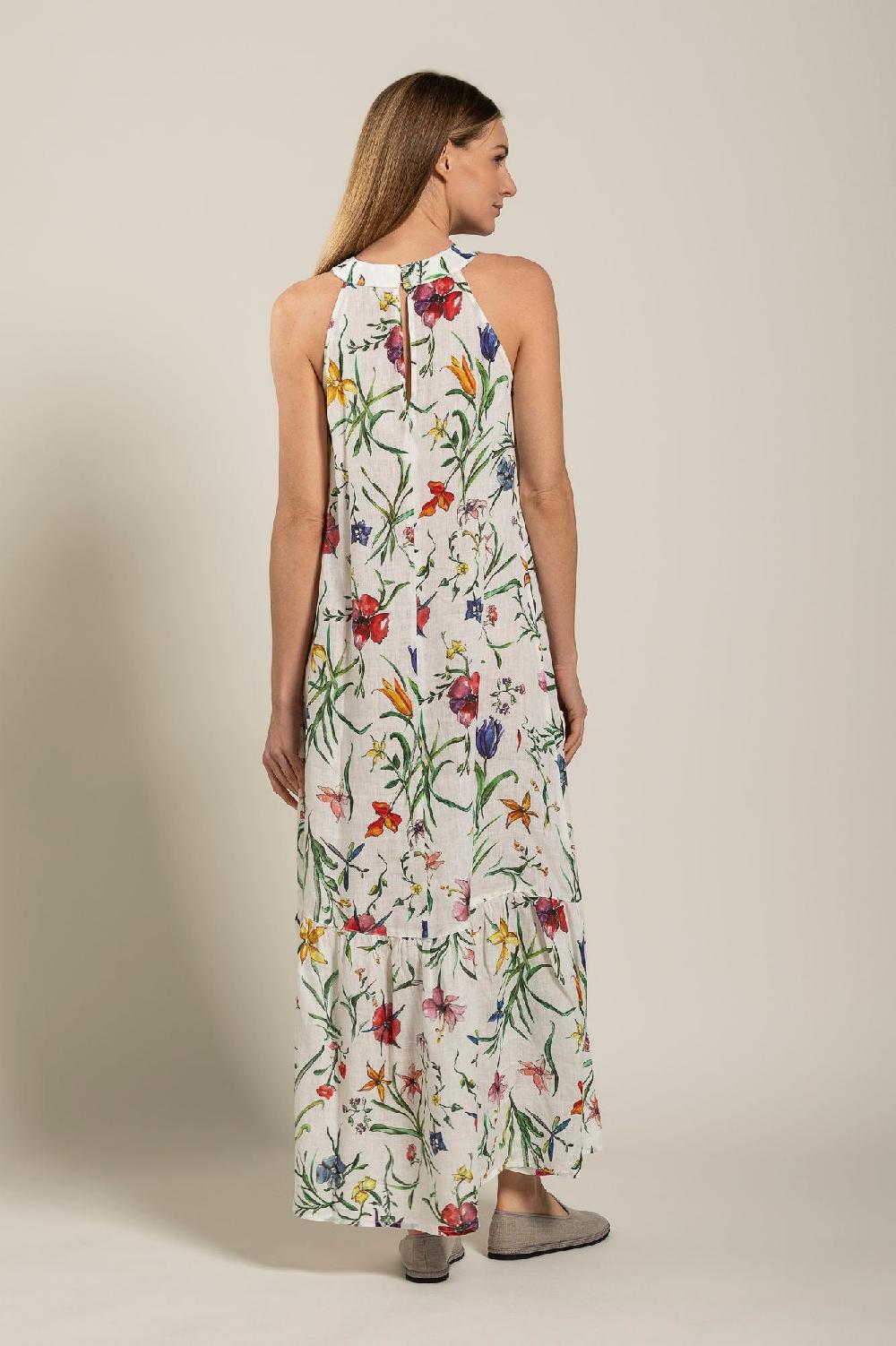 120% Lino Provance Print Maxi Dress Fino al 50% di sconto