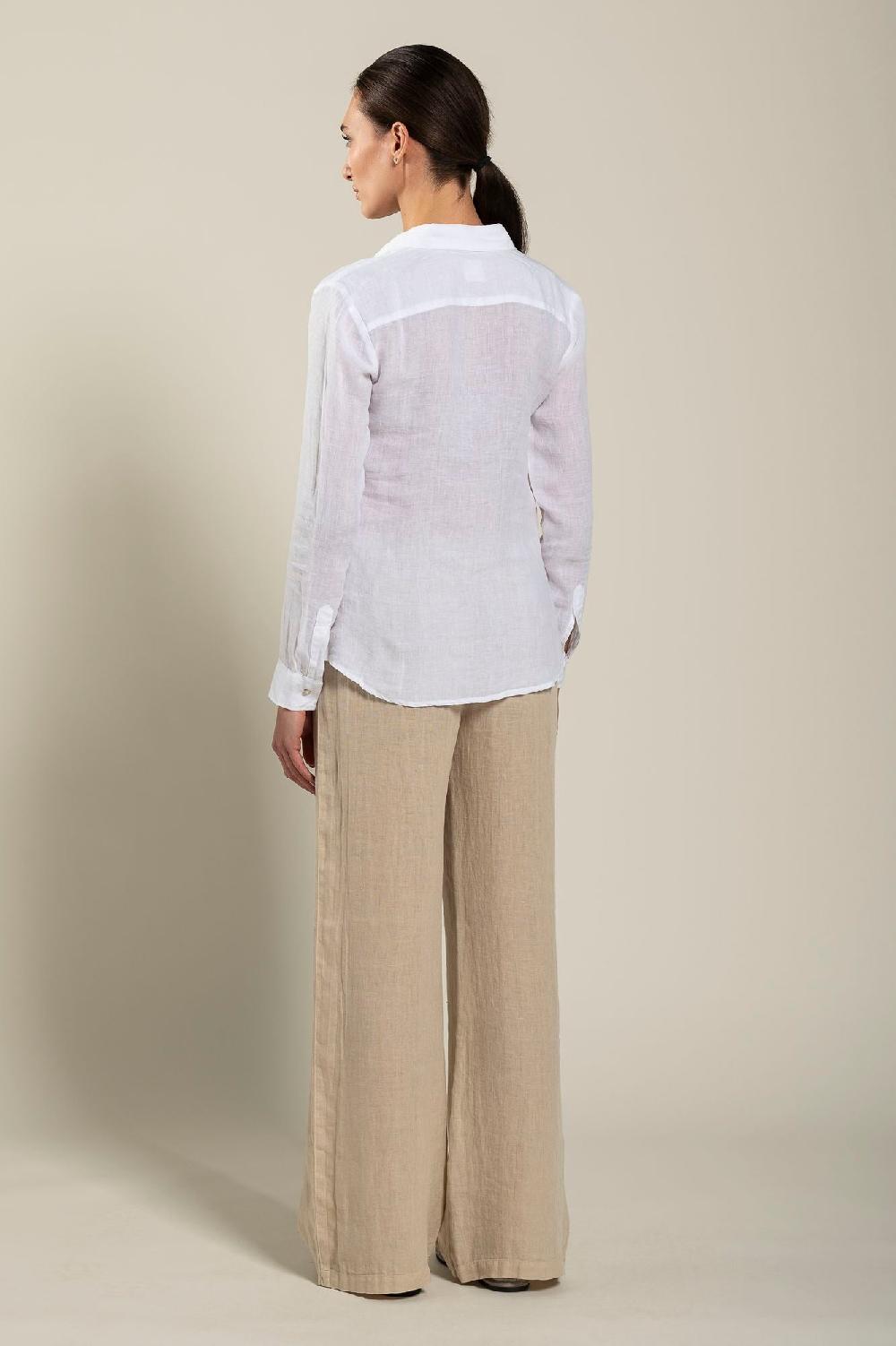 120% Lino Long Sleeve Regular Fit Woman Shirt Limitato a 3 giorni