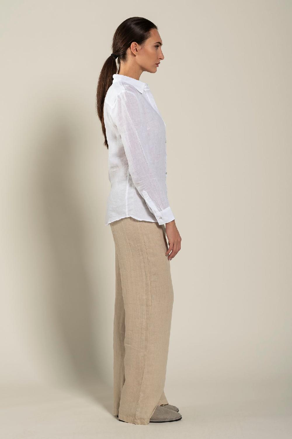 120% Lino Long Sleeve Regular Fit Woman Shirt Limitato a 3 giorni