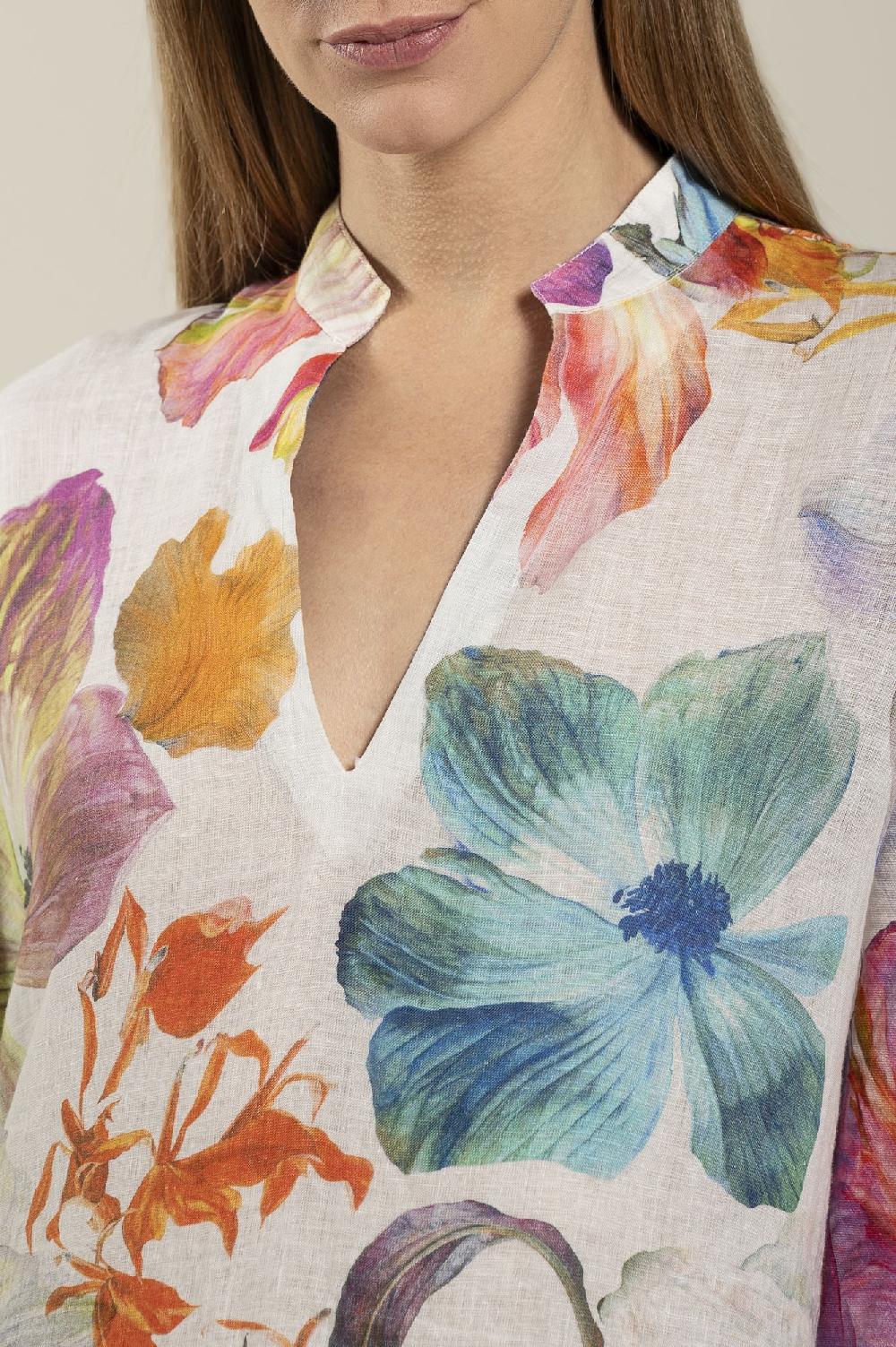 120% Lino Floral Print Kaftano Black Friday Prezzi