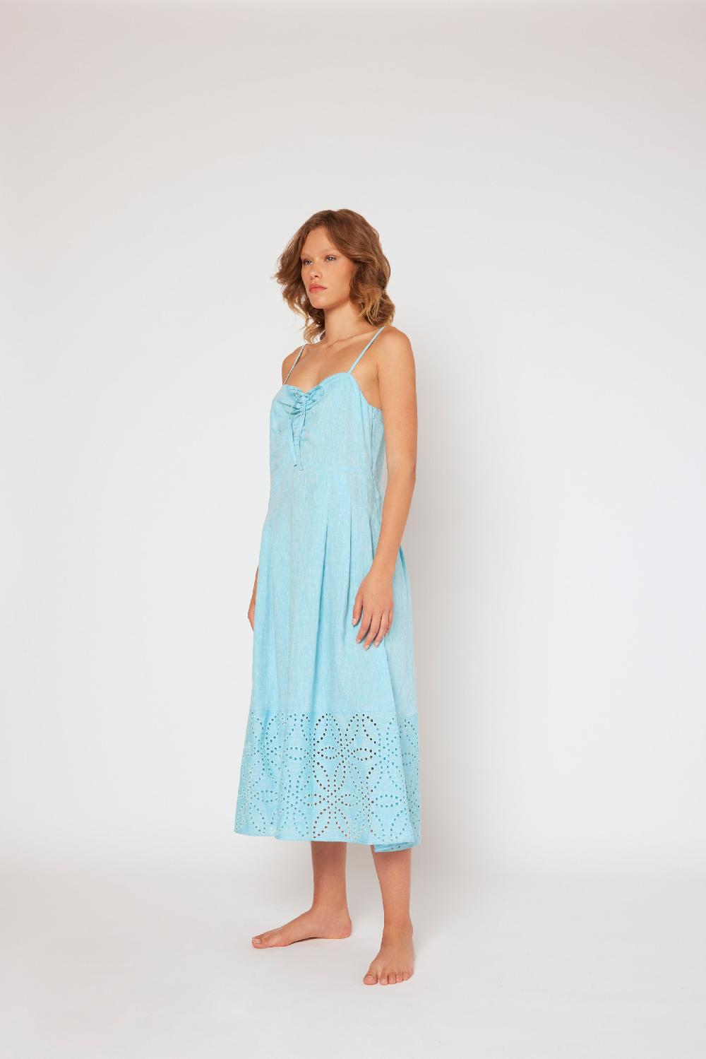 120% Lino Midi Linen Dress In vendita