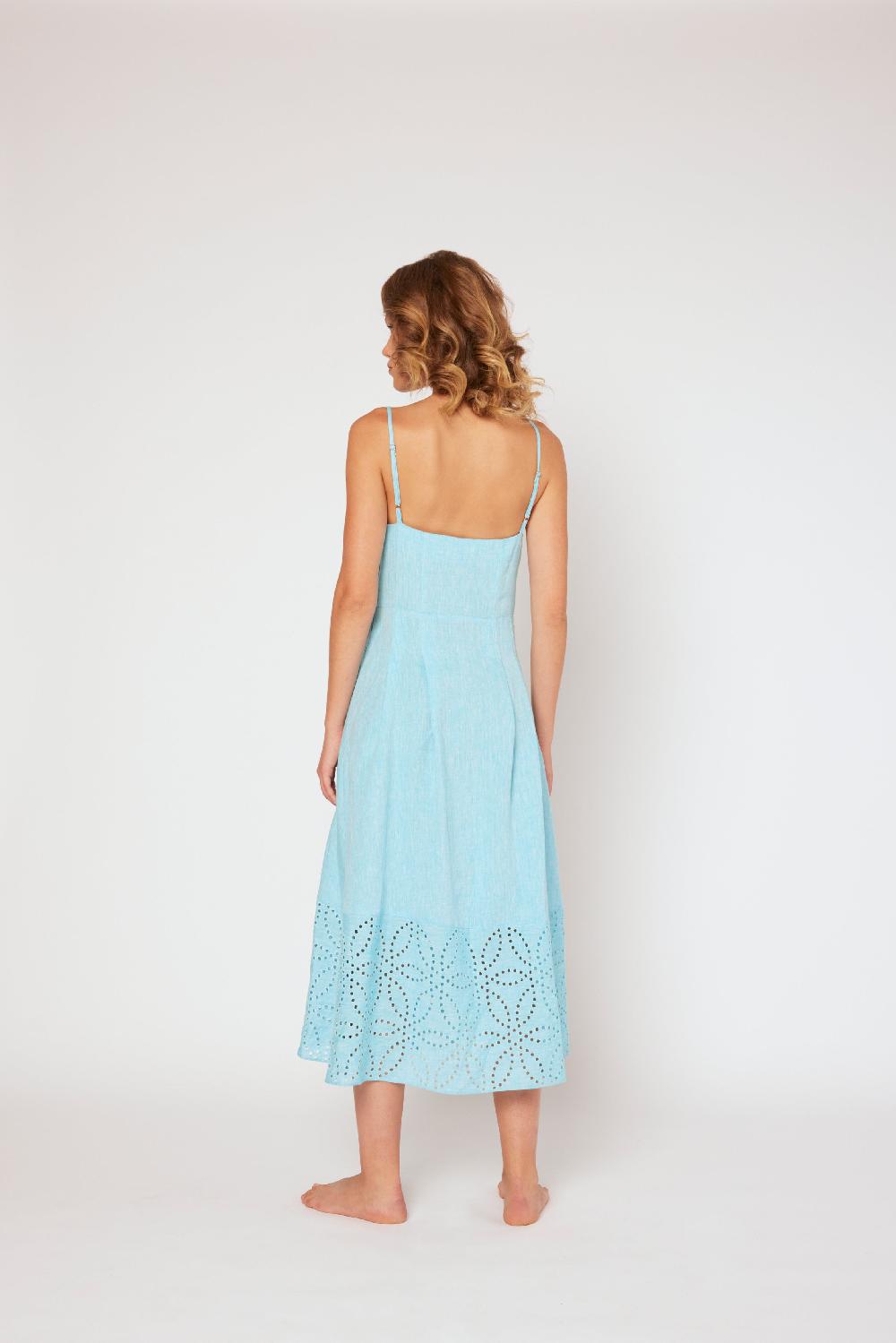 120% Lino Midi Linen Dress In vendita