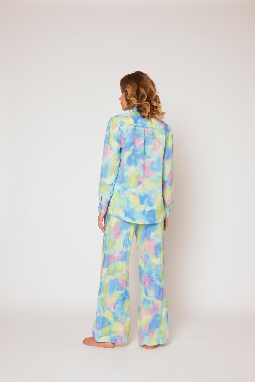 120% Lino Print Blouse Vendita