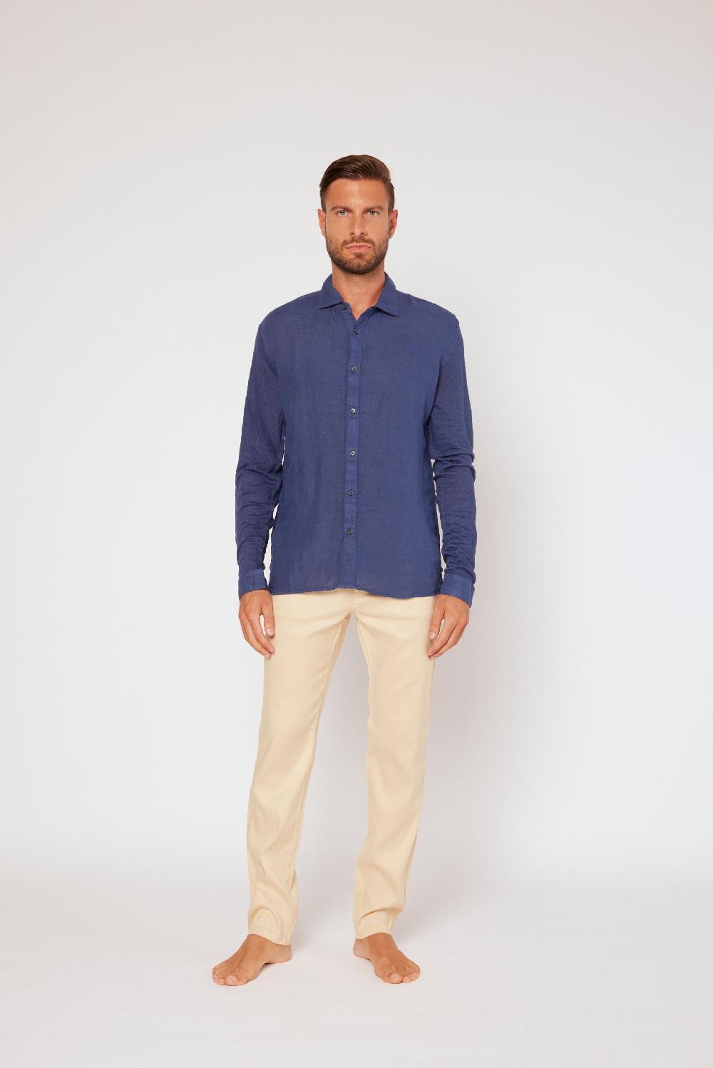 120% Lino Long Sleeve Shirt Soddisfazione Garantita