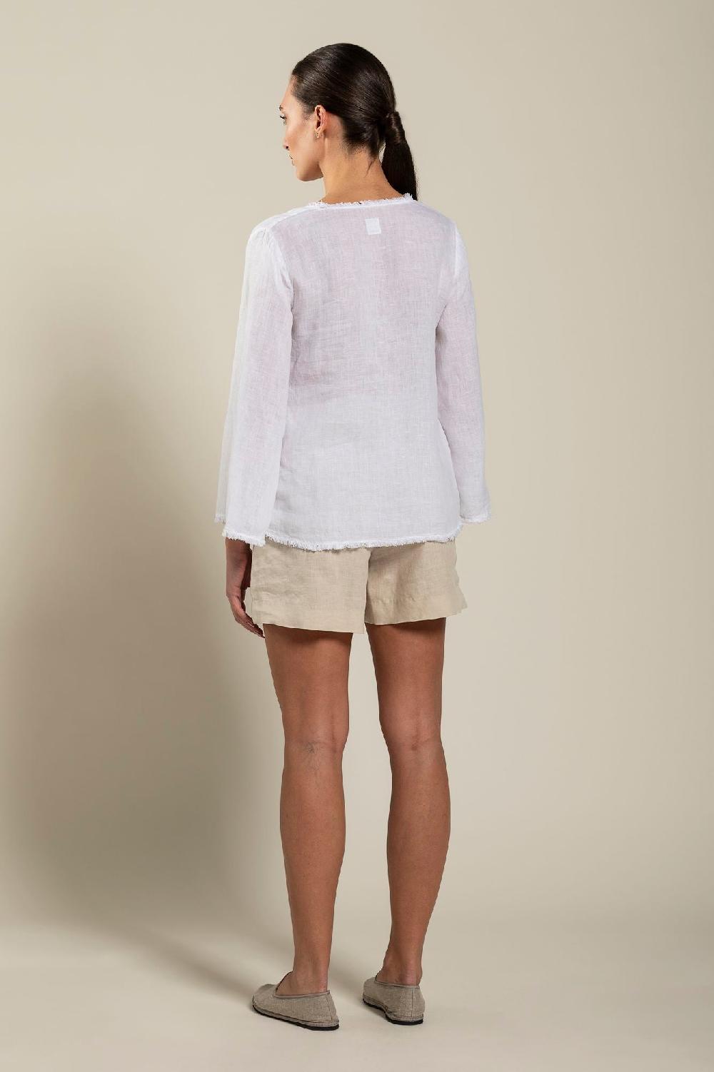 120% Lino Long Sleeve Woman Blouse Affare Del Giorno