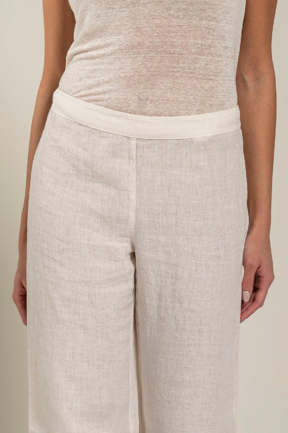 120% Lino Woman Pant High-Waisted Presa