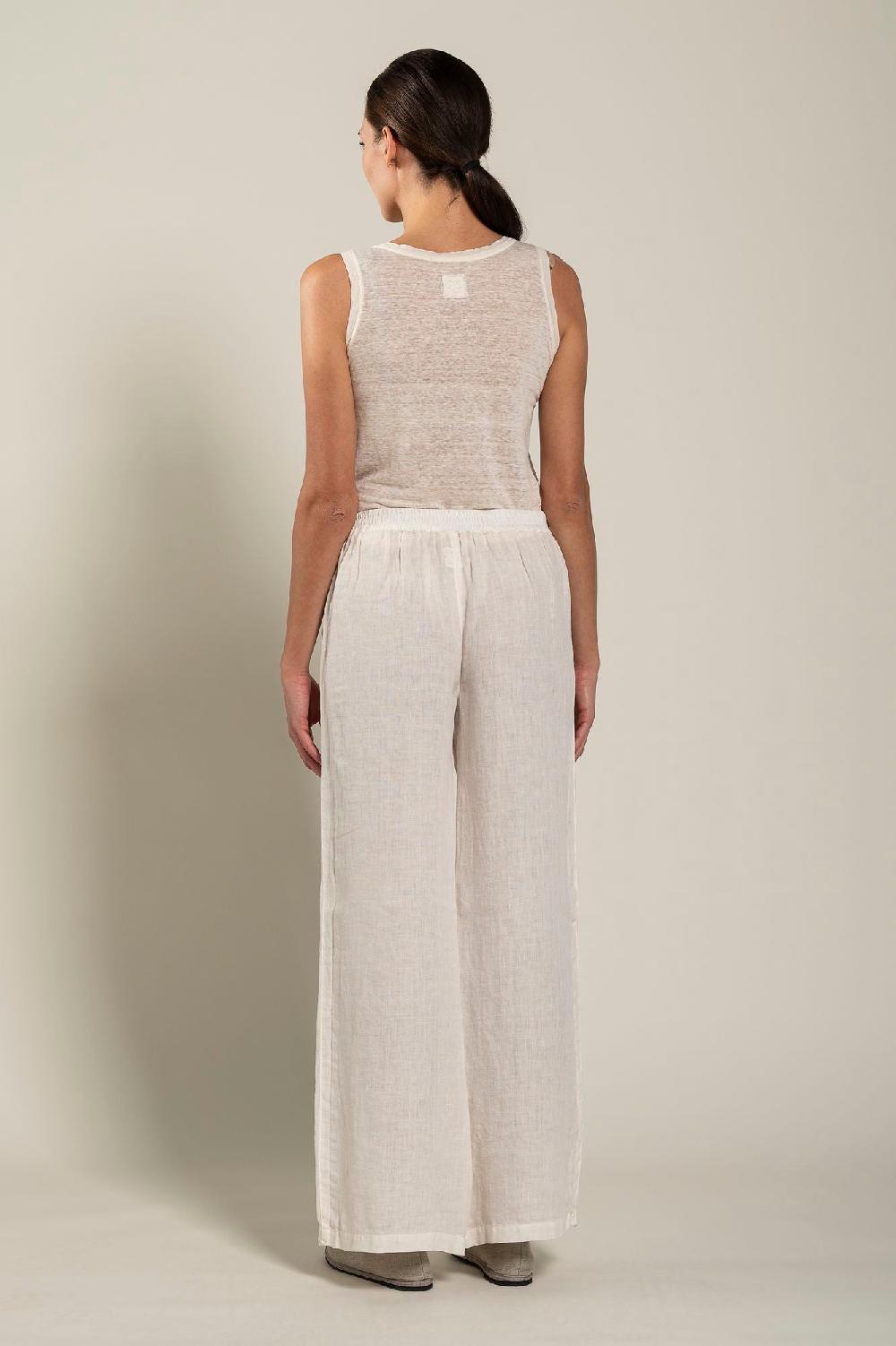 120% Lino Woman Pant High-Waisted Presa