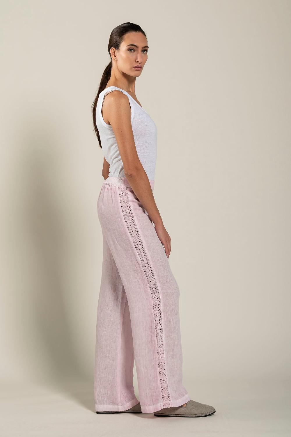 120% Lino Woman Pant With Side Detail Sconto