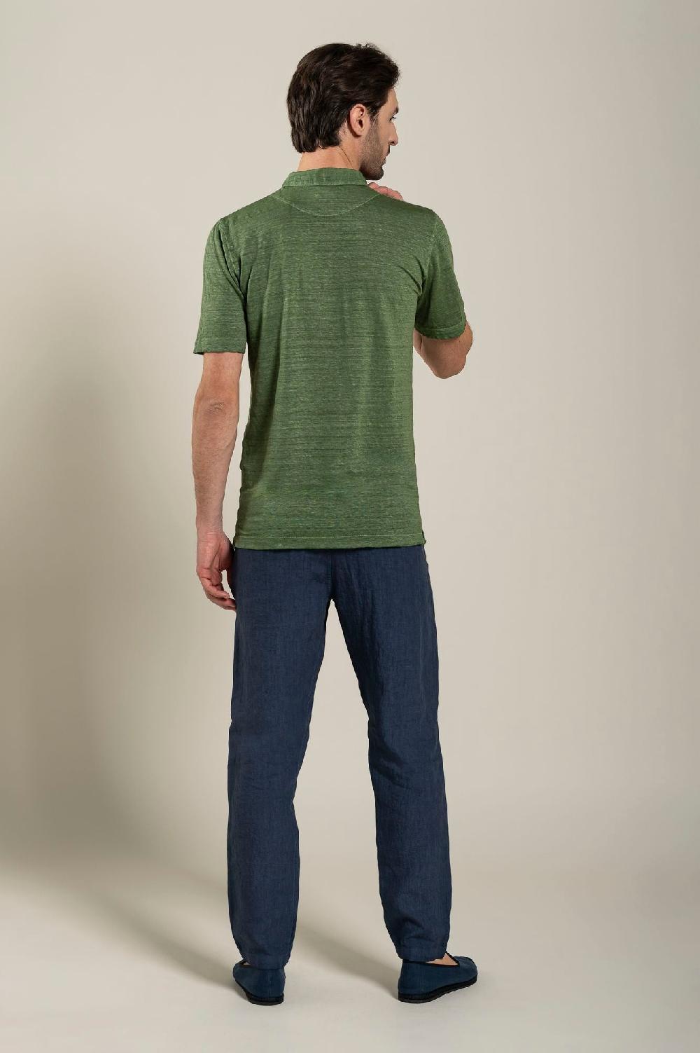 120% Lino Short Sleeve Man T-Shirt Polo Vendita Calda