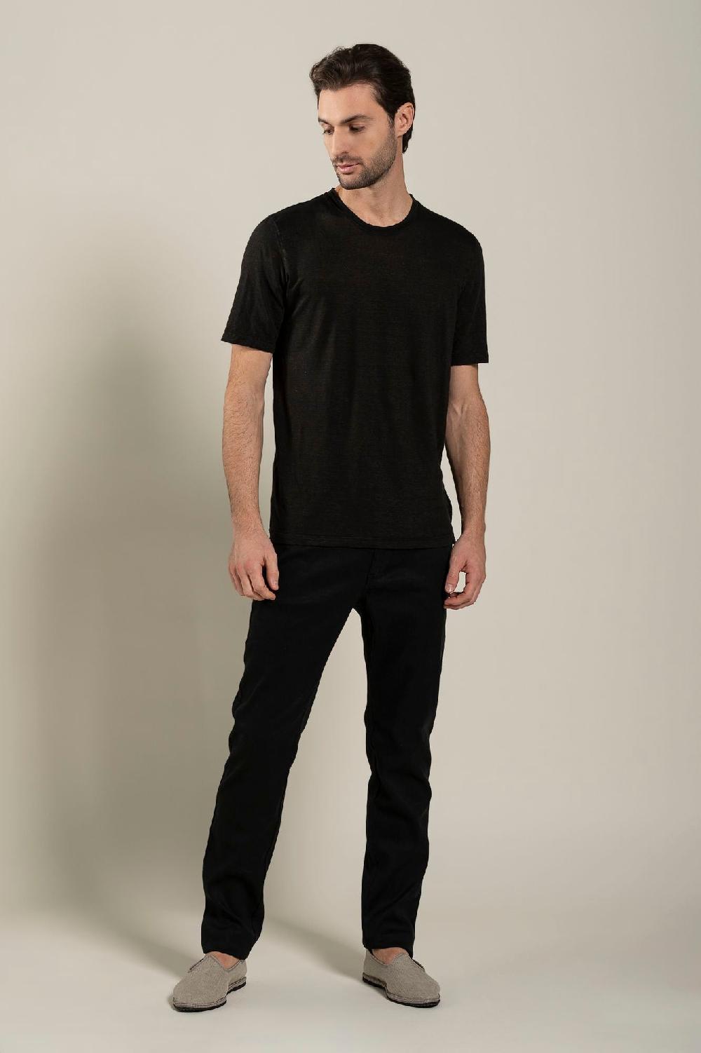 120% Lino Short Sleeve Man T-Shirt Vendita Economica