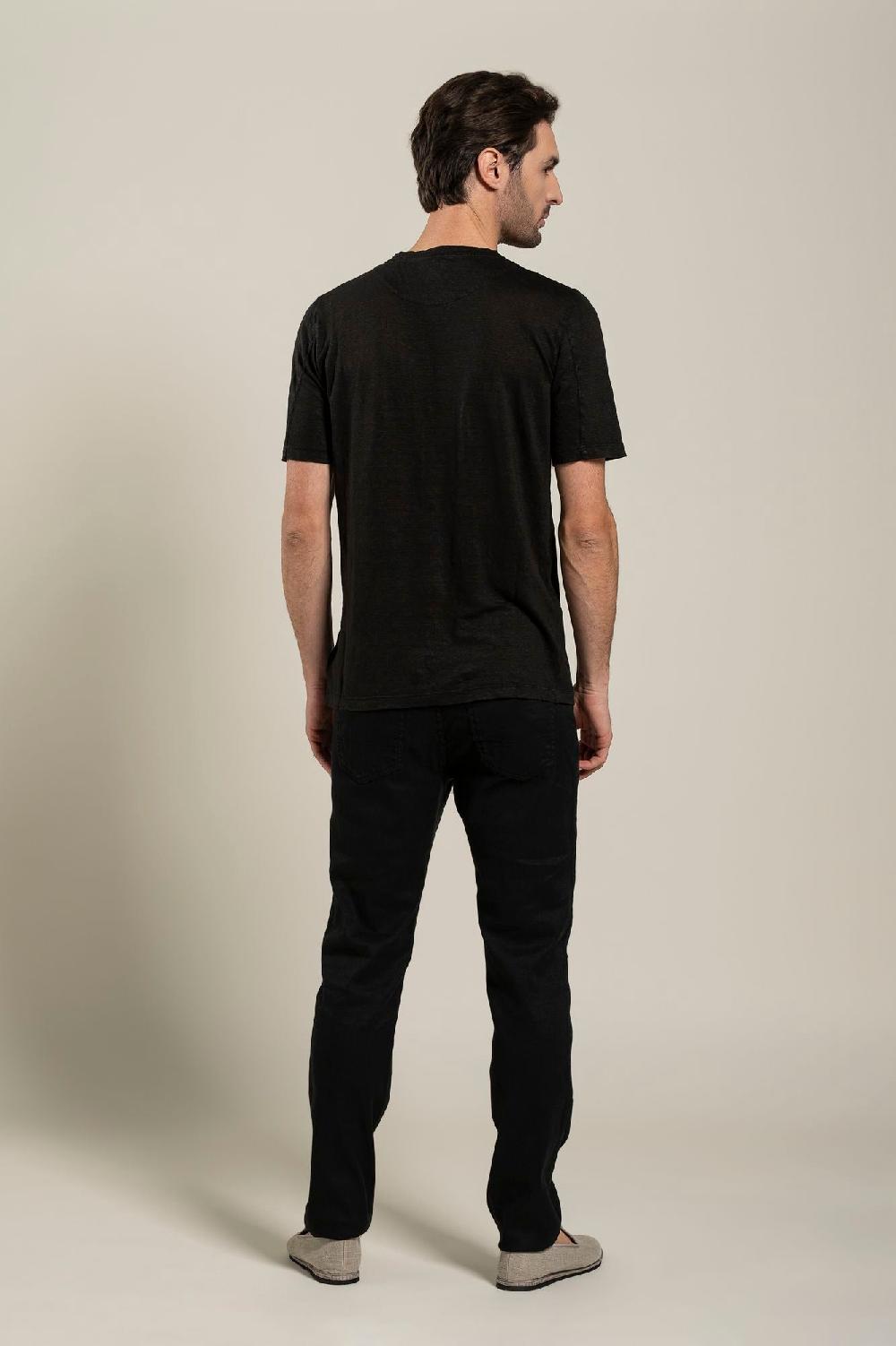 120% Lino Short Sleeve Man T-Shirt Vendita Economica
