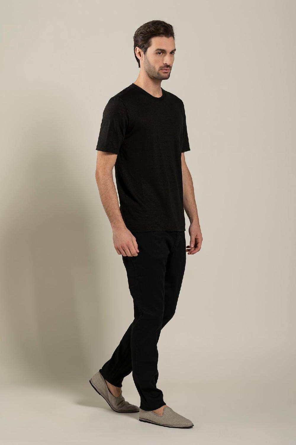 120% Lino Short Sleeve Man T-Shirt Vendita Economica