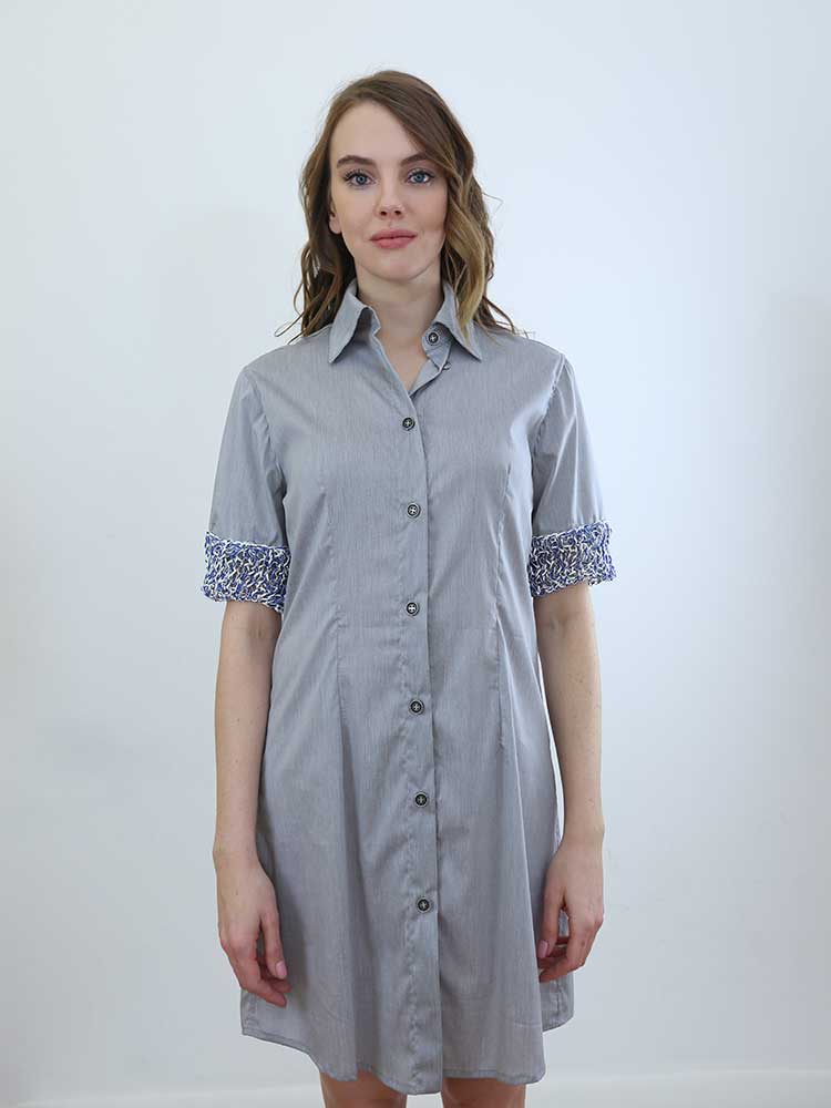 Tricot à Porter ABITO A CAMICIA MIDI BORDO MANICHE CROCHET Outlet
