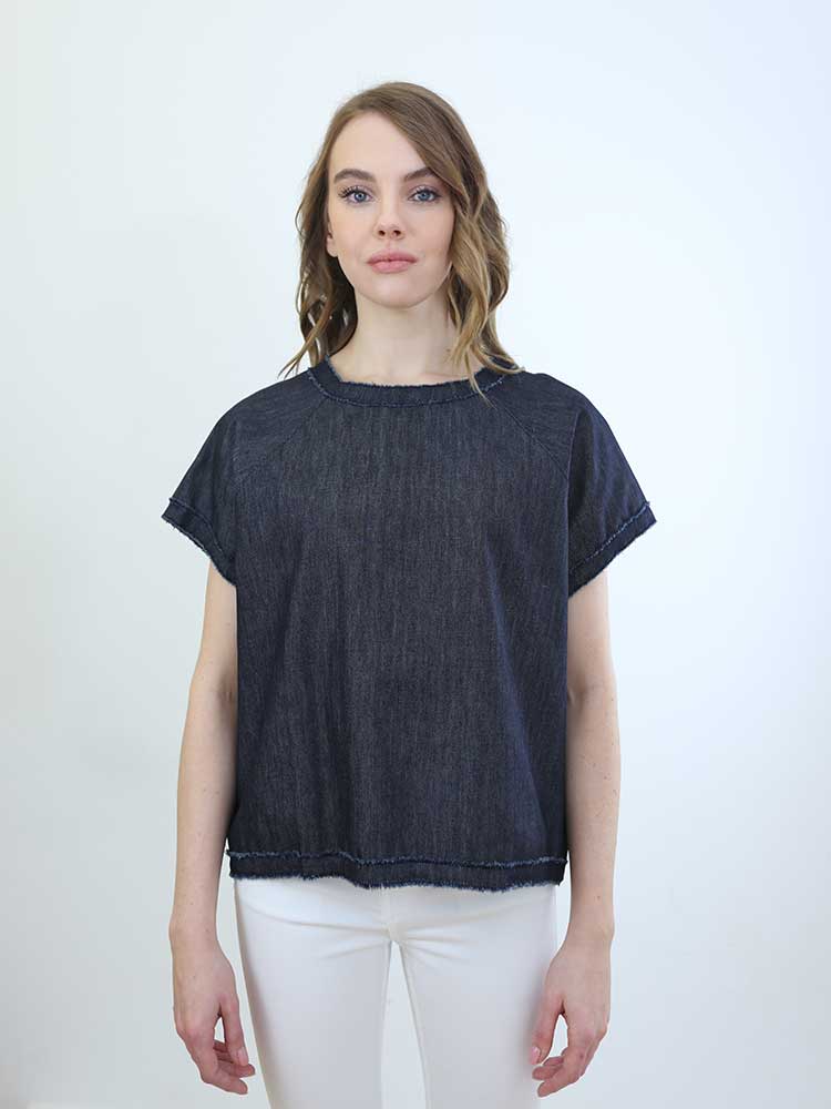 Tricot à Porter CAMICIA DENIM CON APERTURA SULLA SCHIENA Sconto