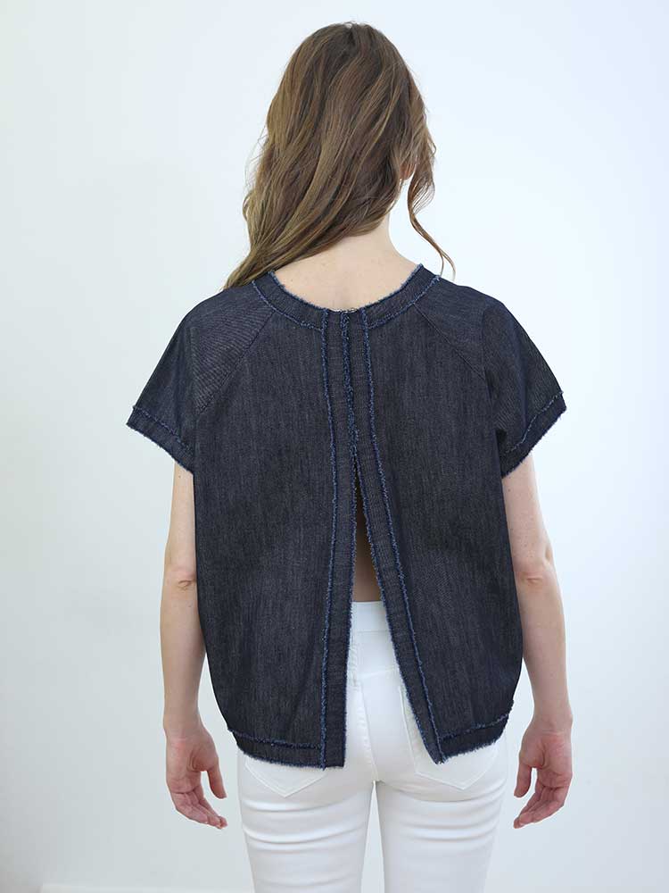 Tricot à Porter CAMICIA DENIM CON APERTURA SULLA SCHIENA Sconto