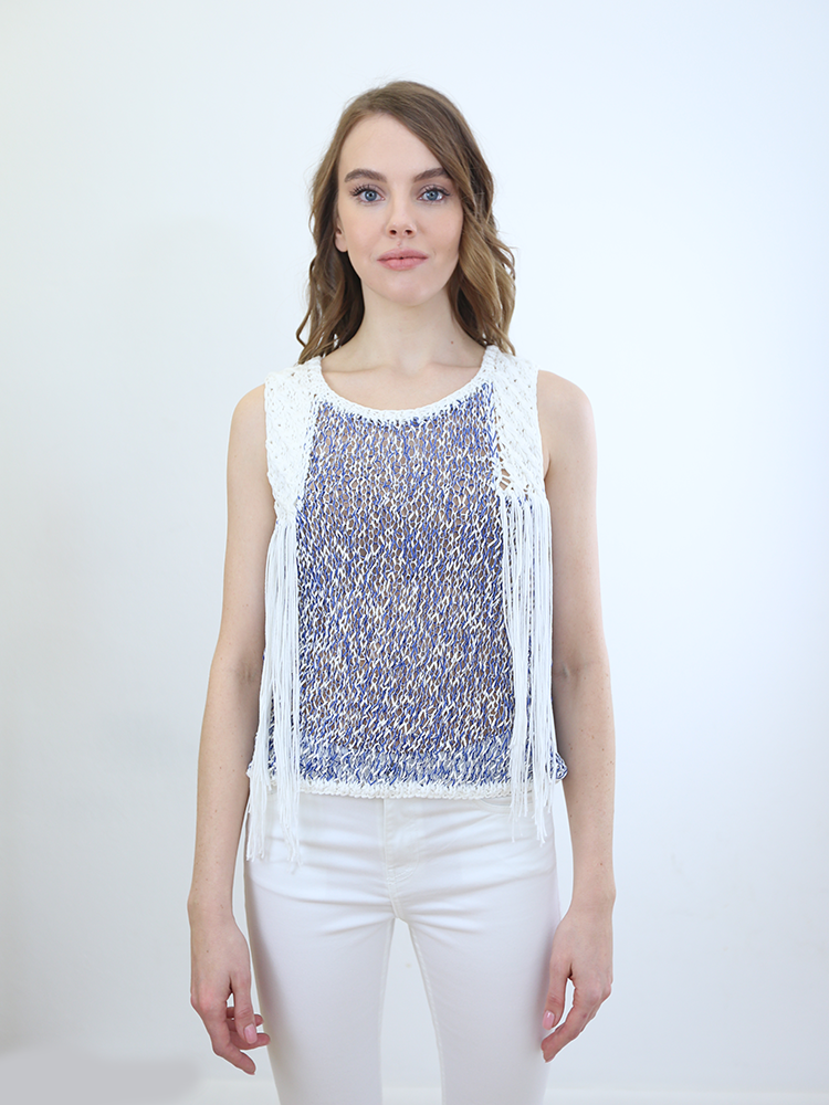 Tricot à Porter CANOTTA MOULINE CON FRANGE Offerta