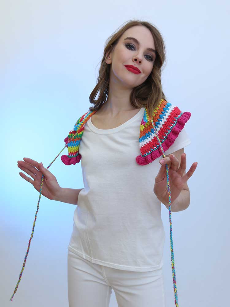 Tricot à Porter COLLO MULTICOLOR CROCHET Saldi