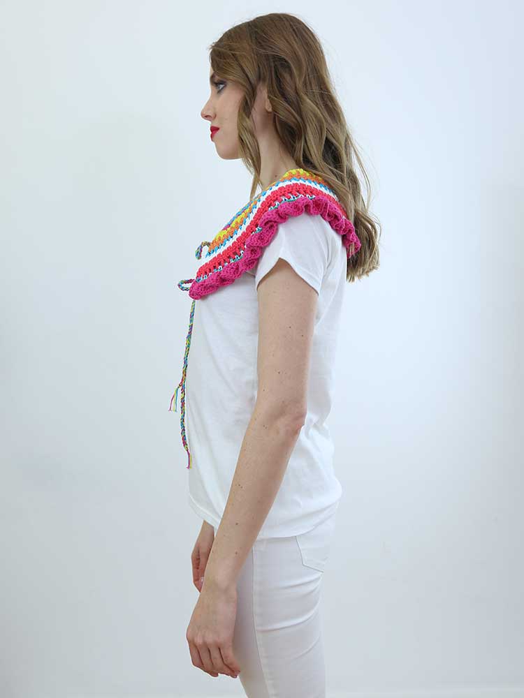 Tricot à Porter COLLO MULTICOLOR CROCHET Saldi