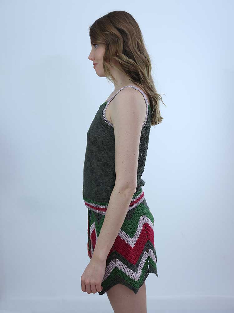 Tricot à Porter GONNA CROCHET ZIG ZAG Vendita Economica