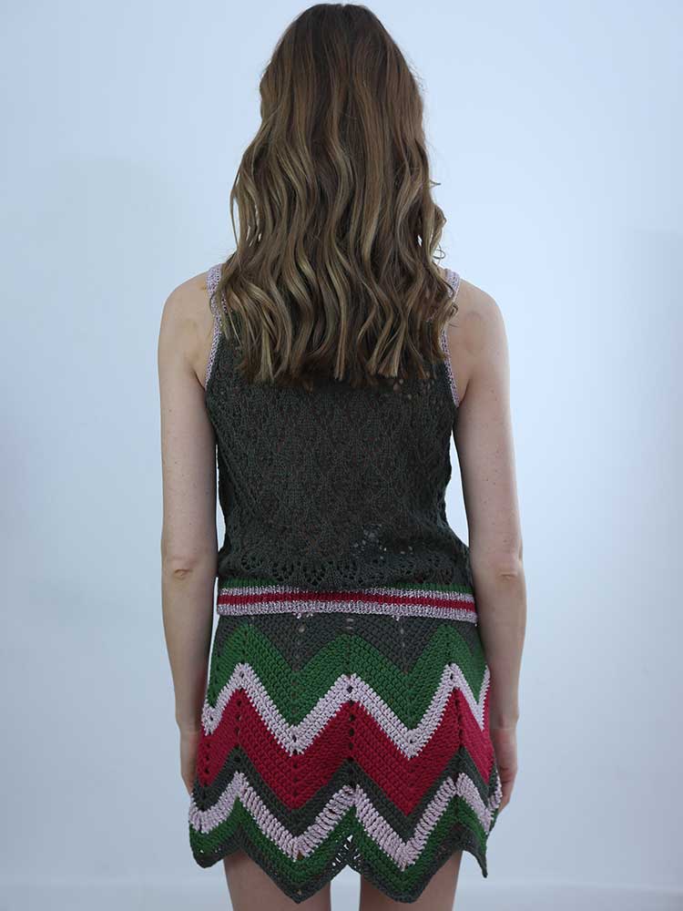 Tricot à Porter GONNA CROCHET ZIG ZAG Vendita Economica