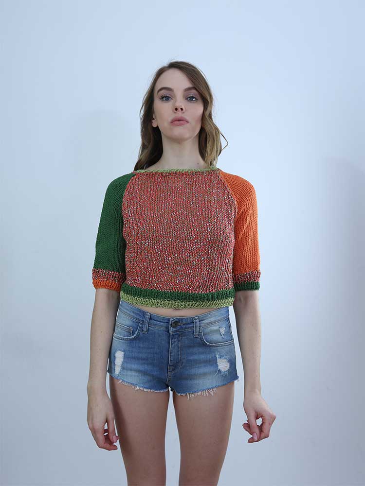 Tricot à Porter MAGLIA CROPPED MANICA 3/4 Vendite Flash