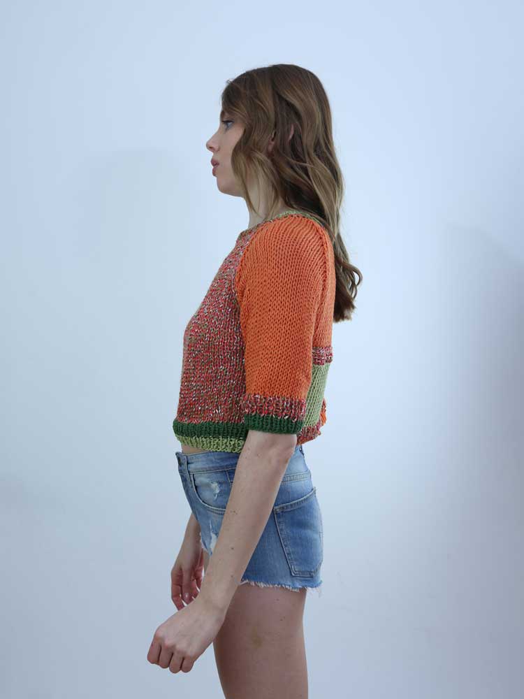 Tricot à Porter MAGLIA CROPPED MANICA 3/4 Vendite Flash