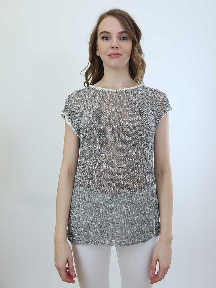 Tricot à Porter MAGLIA SENZA MANICHE PROFILI CONTRASTO 2025