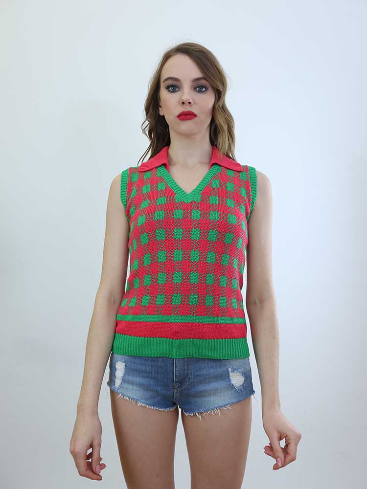 Tricot à Porter POLO SCOLLO V SENZA MANICHE Vendita