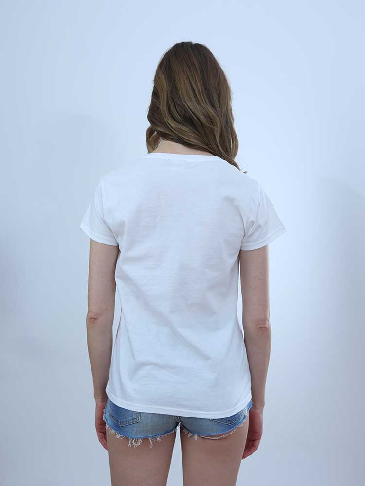 Tricot à Porter T-SHIRT SCOLLO PROFONDO APPLICAZIONI CROCHET Grandi sconti