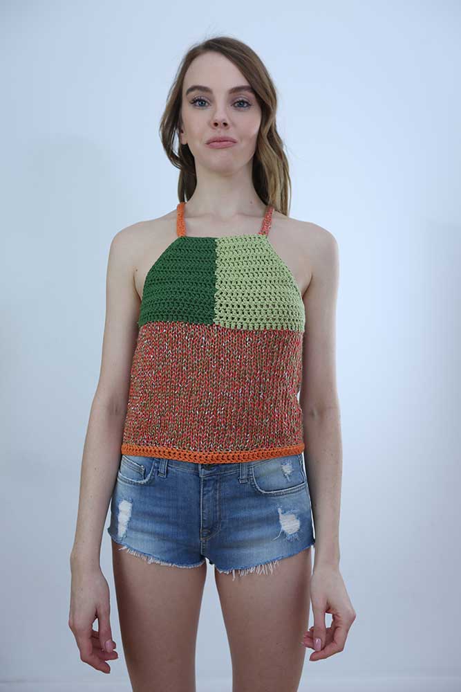Tricot à Porter TOP CROPPED SPALLINE INCROCIATE Promozione Limitata