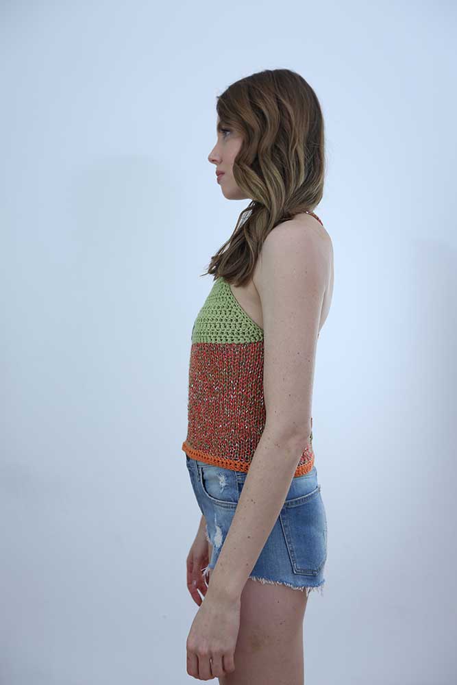 Tricot à Porter TOP CROPPED SPALLINE INCROCIATE Promozione Limitata