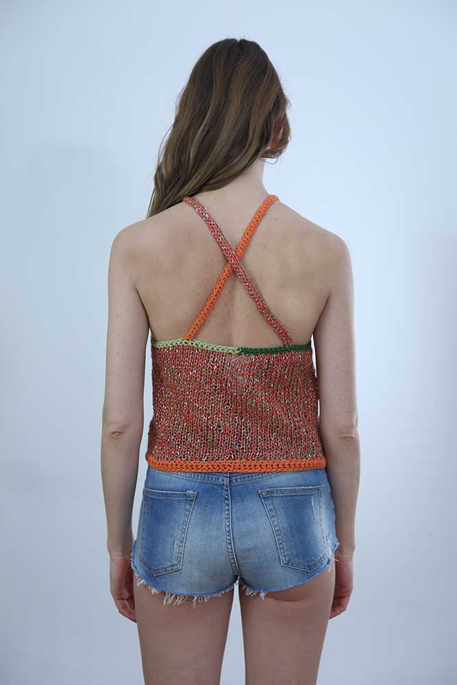 Tricot à Porter TOP CROPPED SPALLINE INCROCIATE Promozione Limitata