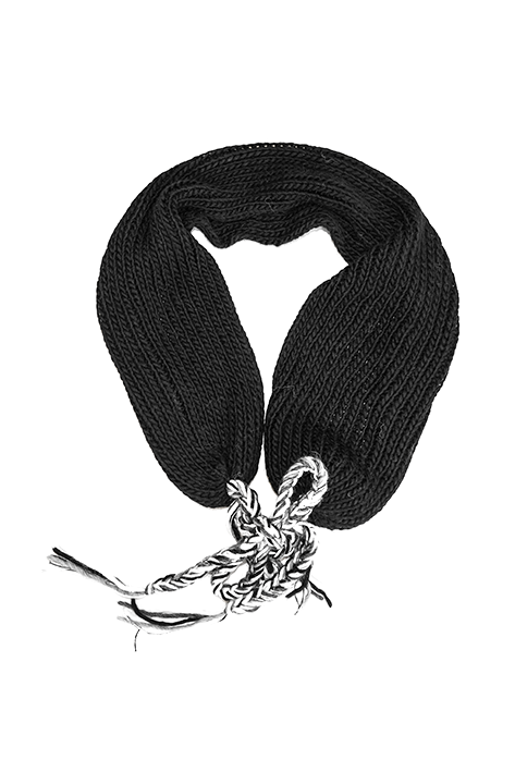 Tricot à Porter Zig zag neck scarf black Pezzi Unici