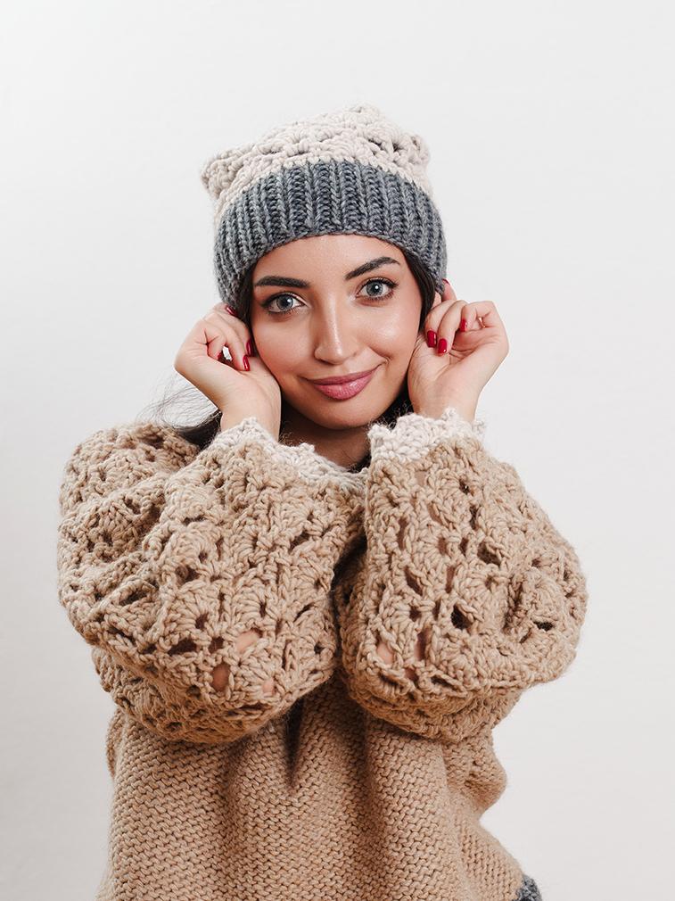 Tricot à Porter Cappello in maglia traforato Economico