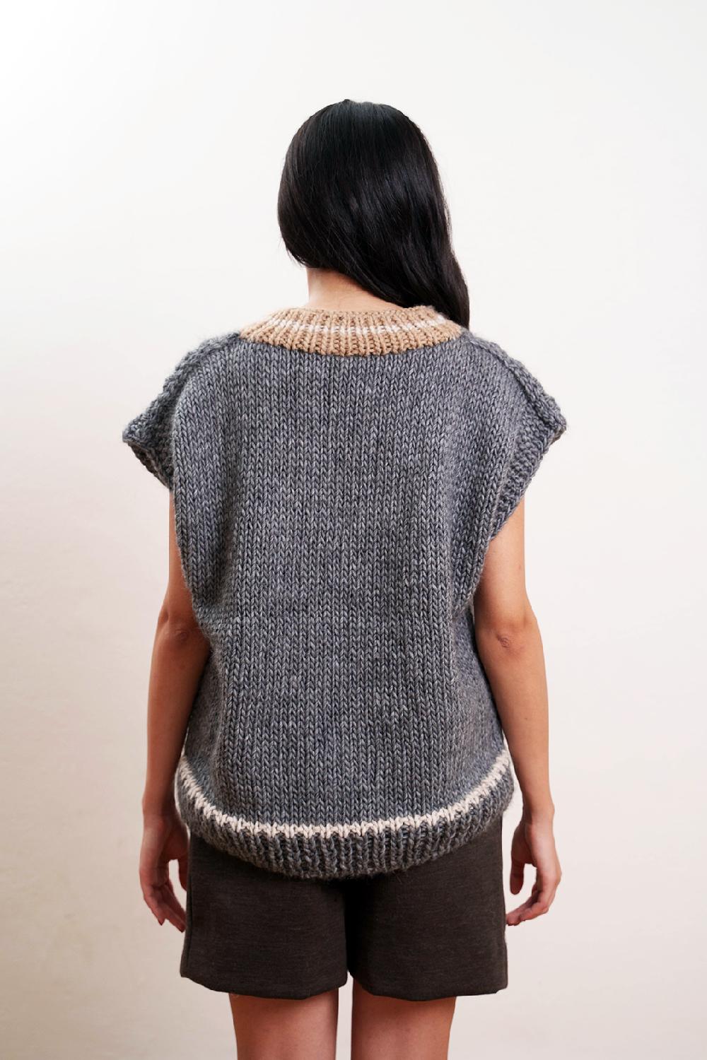 Tricot à Porter Gilet over traforato orli a coste Outlet