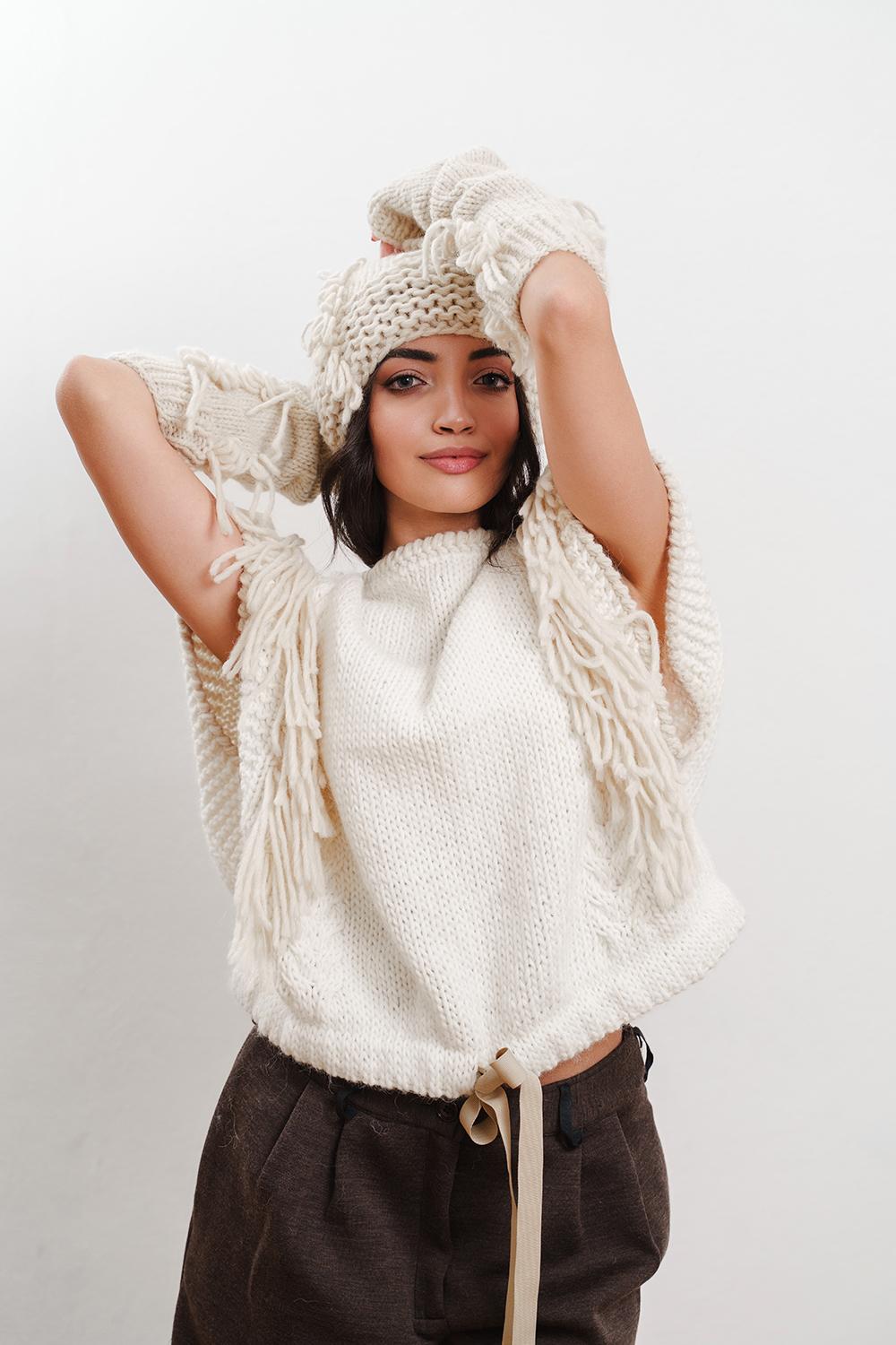 Tricot à Porter Maglia Cubetto con coulisse e frange laterali I Più Venduti