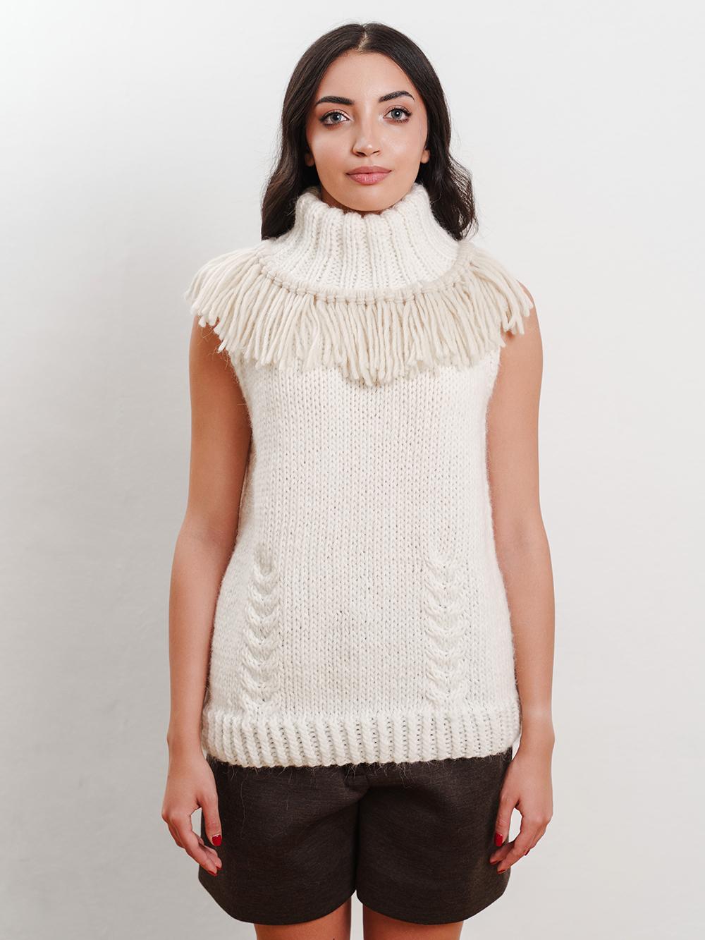 Tricot à Porter Gilet collo vulcano con frange a contrasto Lightning offer