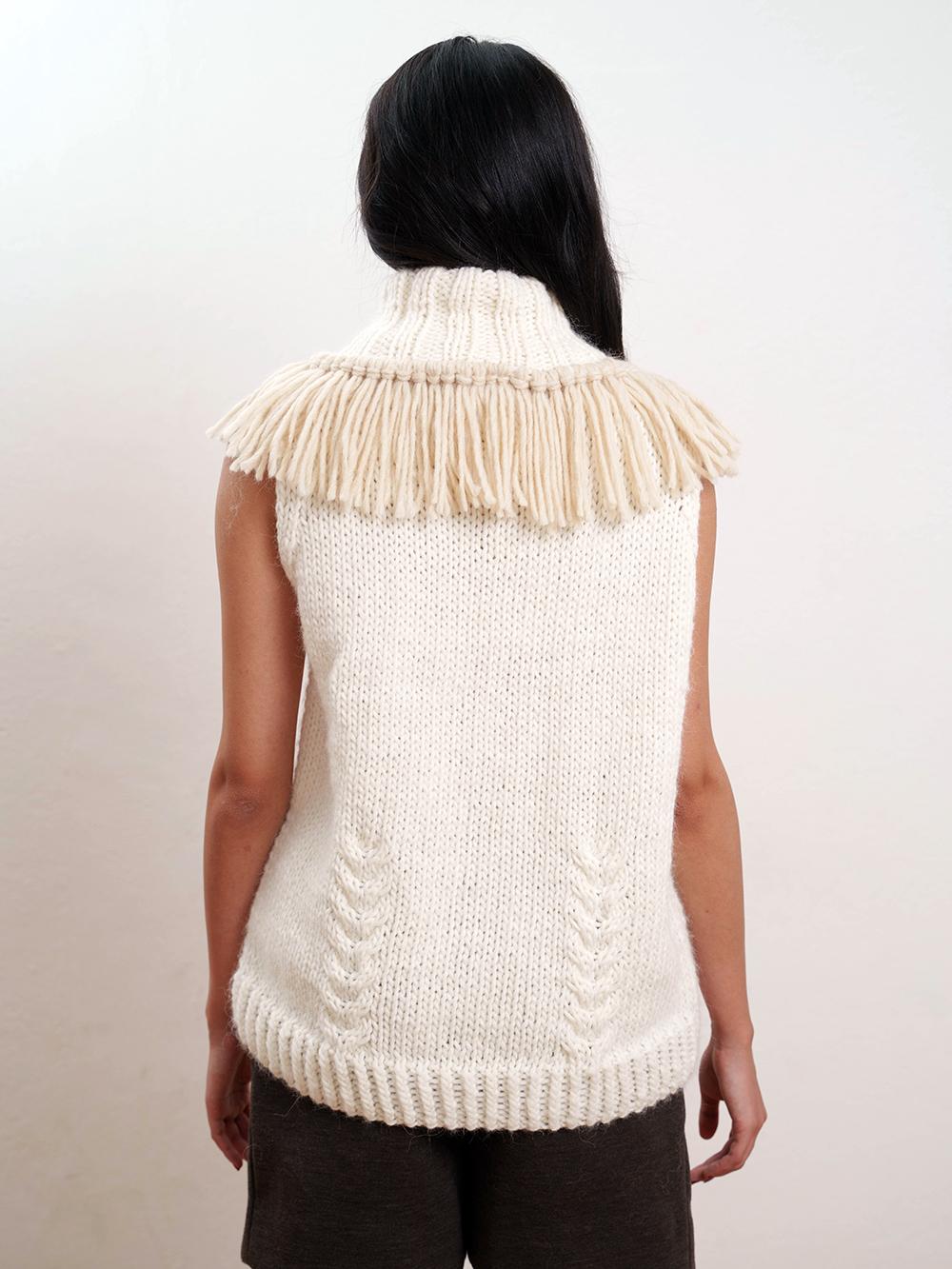 Tricot à Porter Gilet collo vulcano con frange a contrasto Lightning offer