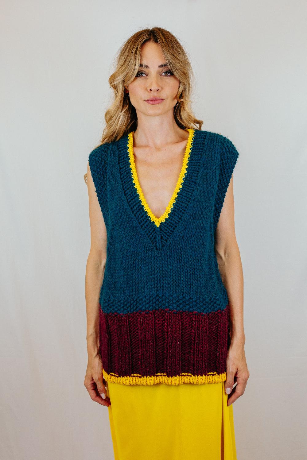 Tricot à Porter Gilet over a 3 colori Online