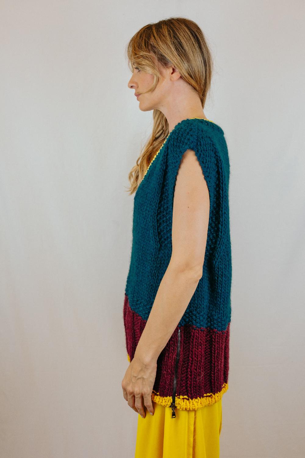 Tricot à Porter Gilet over a 3 colori Online