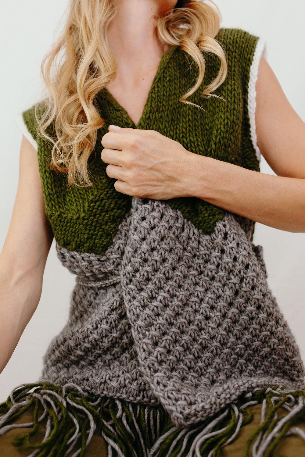Tricot à Porter Gilet aperto con frange Negozio