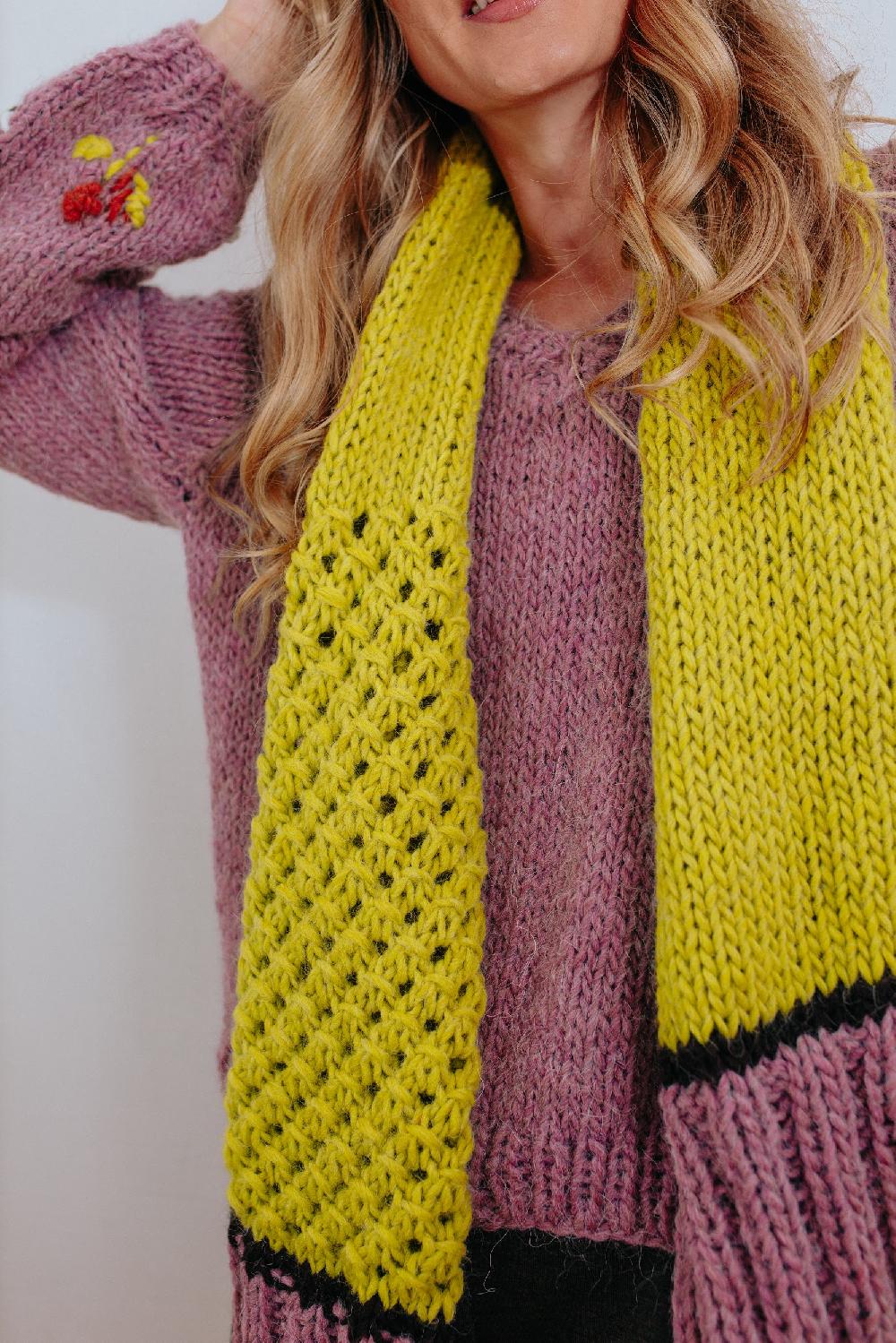 Tricot à Porter Sciarpa con coste e festoni Qualità