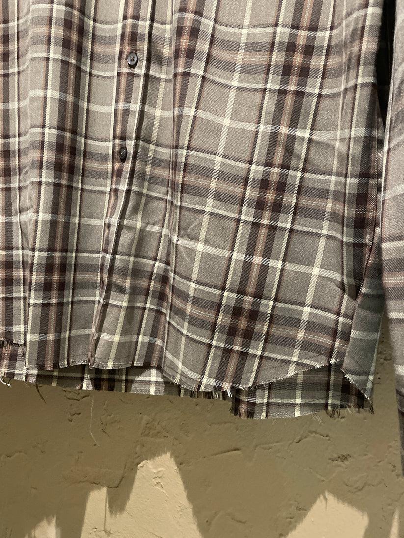 Underground Couture Camicia Quadri Marrone Liberty Rose Vendita Economica