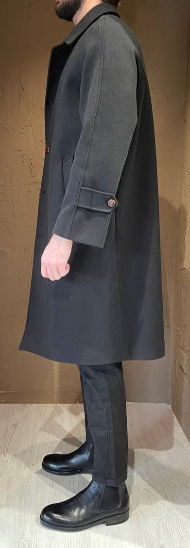 Underground Couture Cappotto Bottone Cuoio In Linea
