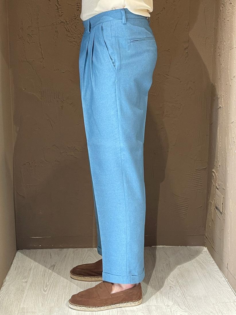 Underground Couture Pantalone Doppia Pence Celeste Qualità